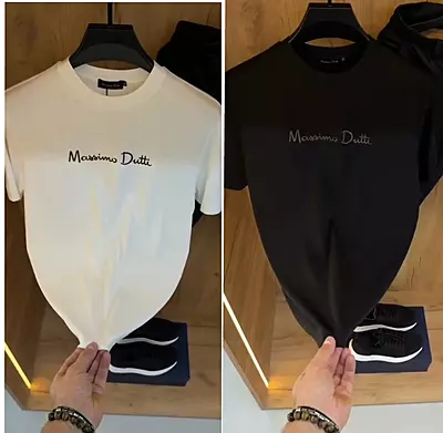 تيشرت massimo dutti خامه أنترلوك قطن صافي