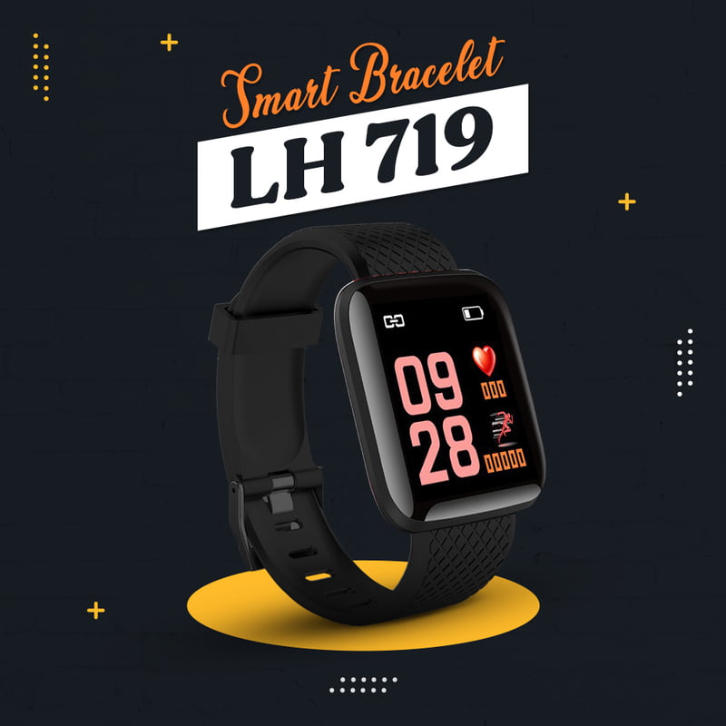 Smart Bracelet LH719 أسود Smart Bracelet LH719 أسود